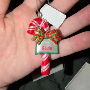 GANZ CANDY CANE PERSONALIZED‎ CHRISTMAS ORNAMENT "KAYLA”